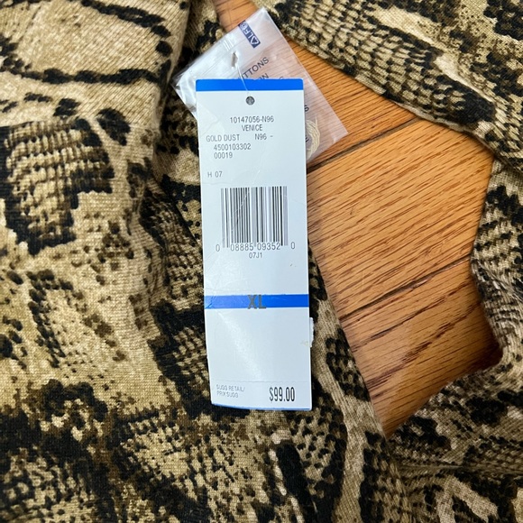 Jones New York Signature Venice Gold Dust top Sz XL animal print - Picture 2 of 8